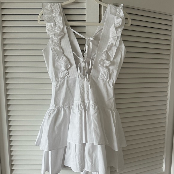 Hello Molly Short White Ruffled Dress - Picture 3 of 3